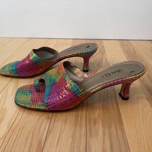 Women's VANELi Melea Multi-colored Leather Slide Sandal - 7.5